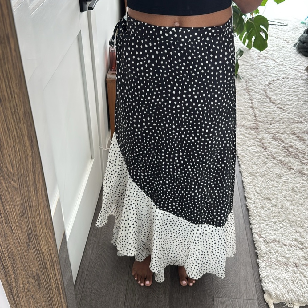 Summersalt Asymmetrical Skirt Black and White